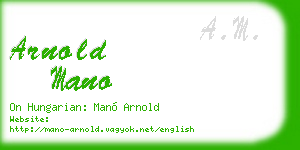 arnold mano business card